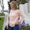 Crew Neck Tunic Style Fleece Sweater for Women