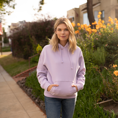 Heavyweight Pastel Fleece Pullover Hoodie for Women