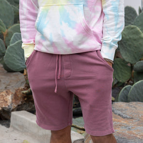 Pigment Dyed Jogger Shorts Fleece Sweatshorts for Men